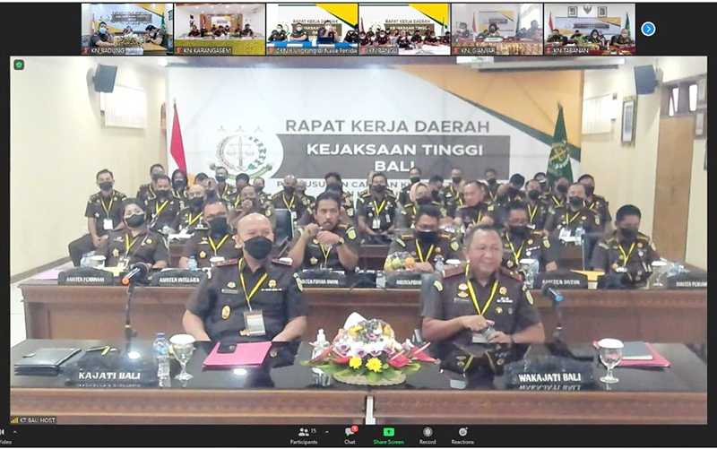 Kejaksaan Tinggi Bali saat melaksanakan rapat kerja daerah