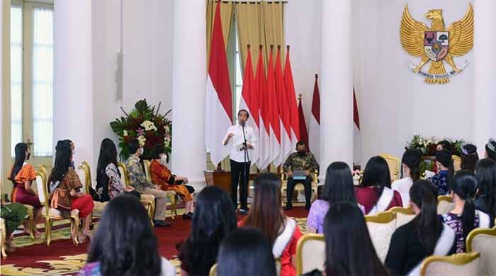 finalis putri indonesia bertemu presiden Jokowi