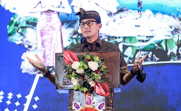 Menparekraf Sandiaga Salahuddin Uno saat berikan arahan di Nusa Dua Bali