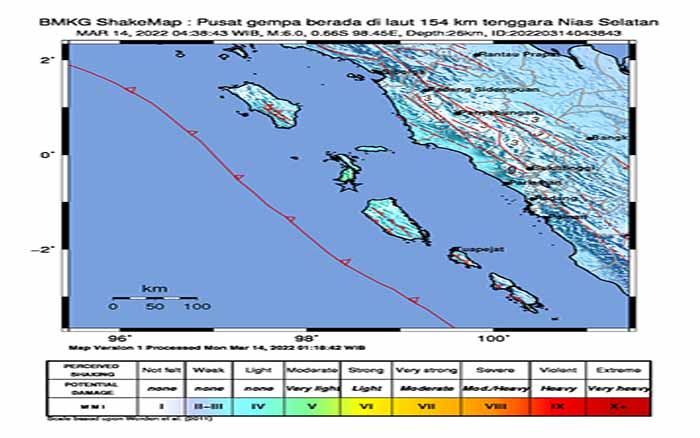 Gempa Magnitudo 6,9 Guncang Nias…