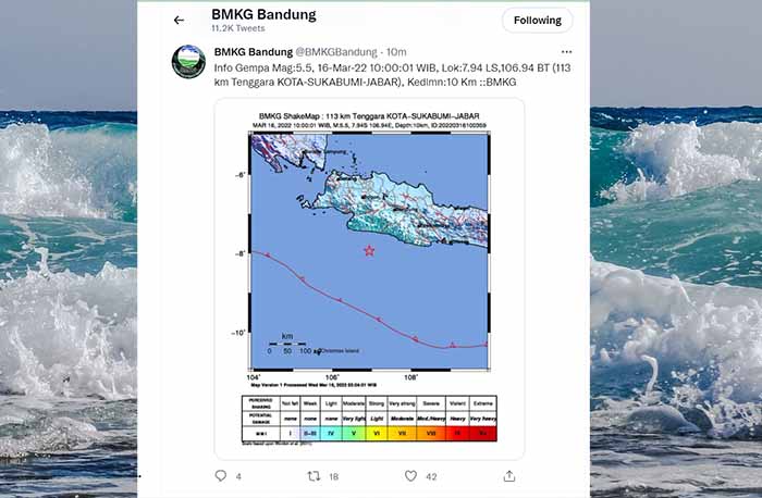 Gempa M 5,5 Guncang Tenggara…