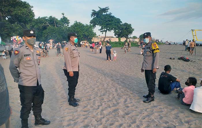 polsek kuta utara dan polres badung beri pengamanan di pantai