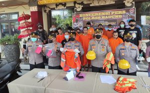 keempat pelaku ditahan di polres Badung