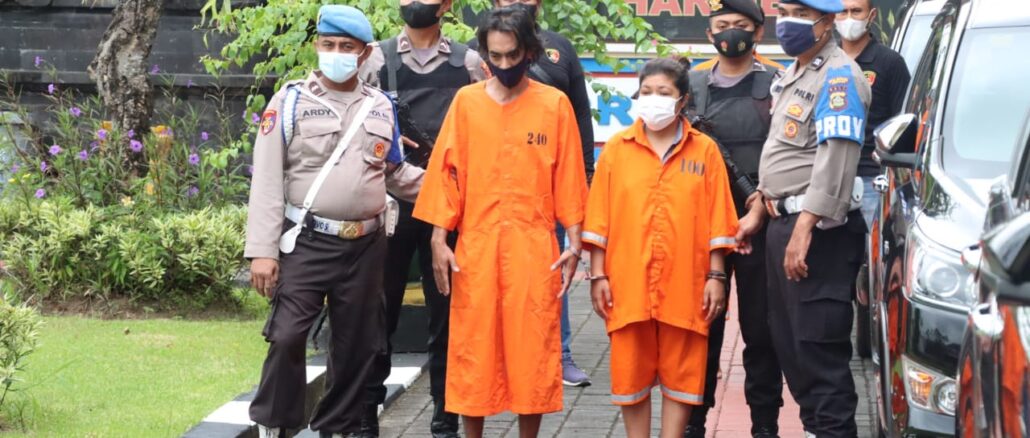Tersangka pelaku penganiyaan anak ditahan di Polresta Denpasar.