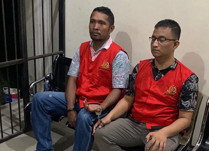 Dua tersangka ANT dan JD dijebloskan di Rutan Polres Kepulauan Aru.