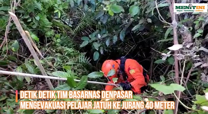 VIDEO Detik-detik Tim Basarnas Denpasar Evakuasi Pelajar Jatuh ke Jurang 40 Meter
