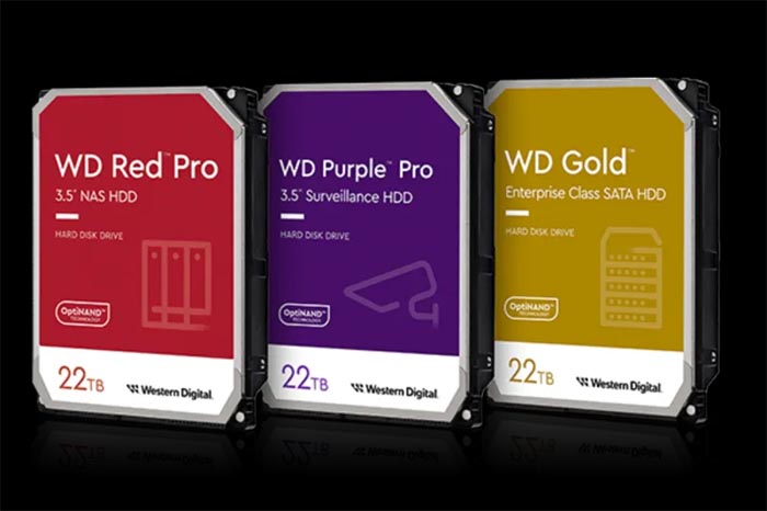 Hard disk 22TB WD Gold™, WD Red™ Pro, dan WD Purple™ Pro. ANTARA/HO-WD