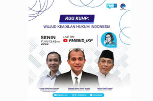 Wamenkumham Edward Omar Sharif dan narasumber lain saat diskusi daring