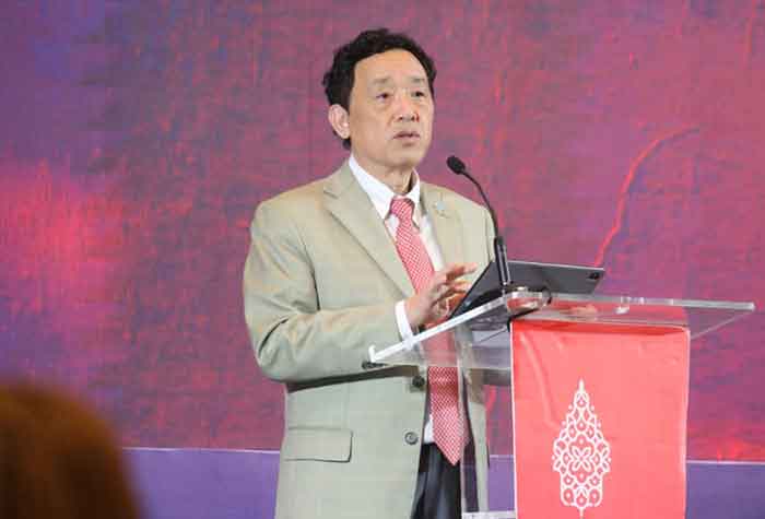 Direktur FAO Qu Dongyu saat pidato di Jimbaran Bali, Rabu (28/9/2022).