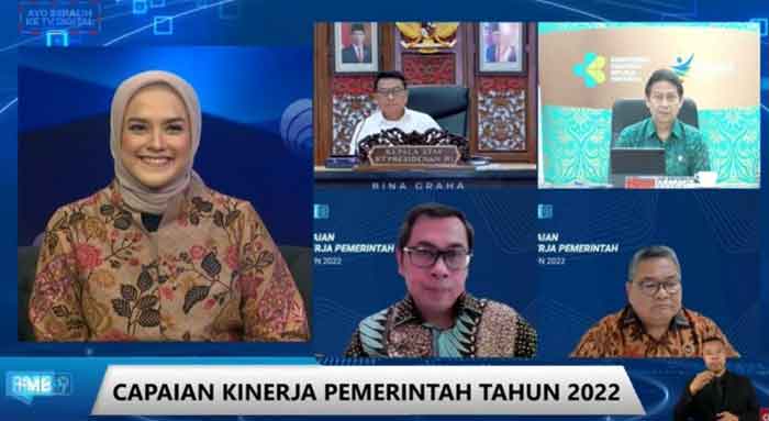 Empat narasumber memaparkan capaian kinerja pemerintah tahun 2022 di tengah krisis global