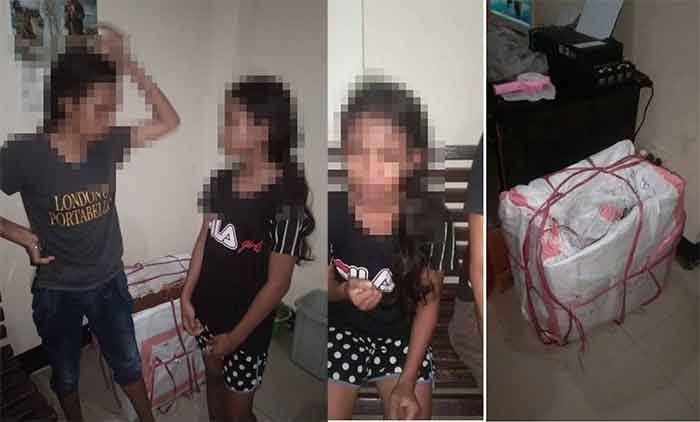 Rindu pulang bertemu ibu kandung, kedua gadis ini relah dipacking dalam gardus.