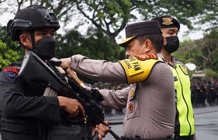 Gelar Pasukan Pengamanan Kedatangan Jokowi di Nusa Dua Bali, Senin (3/10/2022).