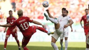 Tim sepakbola Wales kontra Iran dalam laga group B Piala Dunia 2022 Qatar.