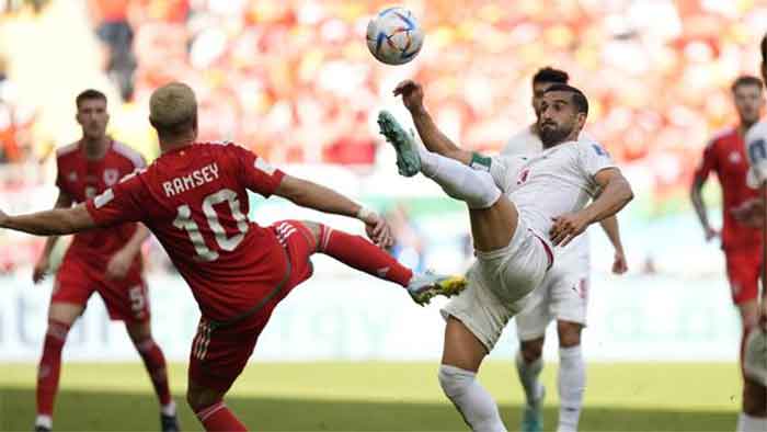 Tim sepakbola Wales kontra Iran dalam laga group B Piala Dunia 2022 Qatar.
