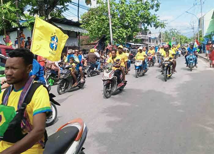 Pendukung Skuad Brasil di Aru Gelar Pawai Akbar