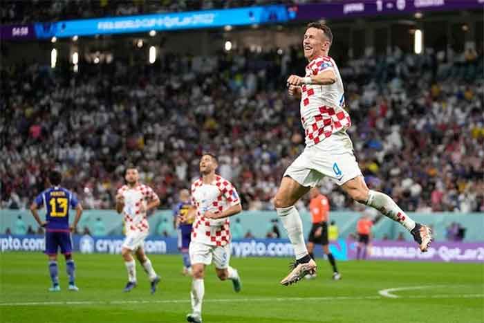 Selebrasi Ivan Perisic usai cetak gol dalam laga Jepang vs Kroasia, Piala Dunia 2022