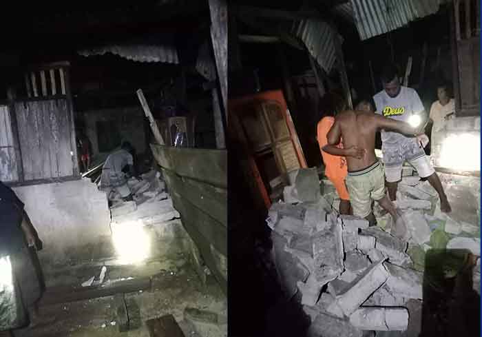 kerusakan bangunan yang diakibatkan oleh gempa bermagnitudo 7,9 di Kabupaten Kepulauan Tanimbar, (KKT) Selasa (9/1/2023) dini hari. (Foto: M-009)