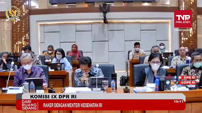 Suasana rapat denga pendapat yang digelar komisi X DPR RI. (Foto: screenshoot kanal Komisi IX DPR RI Channel)