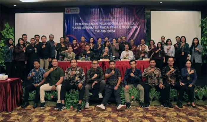 Jajaran Bawaslu Bali dalam Rapat Penyelenggaraan Penanganan Pelanggaran Pemilu yang Afirmatif di Kuta, Kabupaten Badung, Bali, Minggu (12/3/2023).