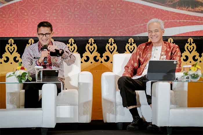 Menparekraf Sandiaga Uno bersama Gubernur Jawa Tengah Ganjar Pranowo