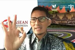 Menteri Pariwisata dan Ekonomi Kreatif/Kepala Badan Pariwisata dan Ekonomi Kreatif (Menparekraf/Kabaparekraf) Sandiaga Salahuddin Uno