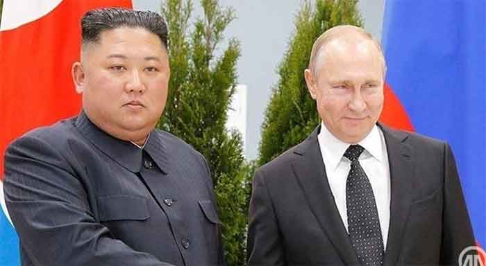Pemimpin Korea Utara Kim Jong-un dan Presiden Rusia Vladimir