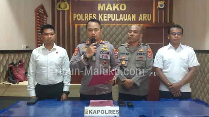 Keterangan Pers Kapolres Kepulauan Aru AKBP Dwi Bachtiar Rivai, SIk., M.H. (Foto: Tribun Maluku)