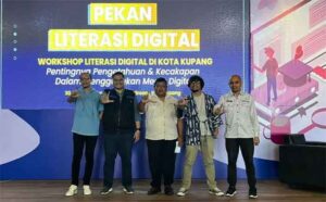 Narasumber (Ivan Raymond Rondo,Yandri Lasi, Khemal Andrias, dan Zacharias Yezua Matias Therik ) workshop Pekan Literasi Digital, bagian dari dari kampanye #MakinCakapDigital oleh Kemenkominfo.