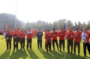 Gubernur Bali Wayan Koster saat membuka Porsenijar Provinsi Bali 2023 di GOR Ngurah Rai Denpasar, Rabu (21/6/2023)