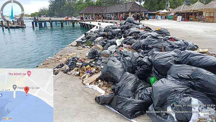 Penumpukan sampah yang diangkut Gili Care Air