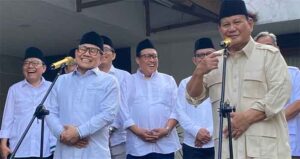 Prabowo Subianto saat bertandang ke kediaman Cak Imin.