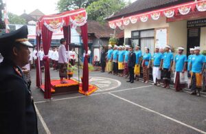 Pelaksanaan upacara peringatan HUT ke-78 Kemerdekaan RI di Rutan Klas IIB Kabupaten Klungkung, Provinsi Bali. (Foto: Istimewa)