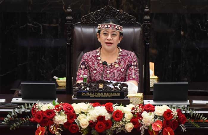 Ketua DPR RI Puan Maharani dalam sidang Paripurna DPR RI, Gedung Nusantara I, DPR RI, Senayan, Jakarta (16/8/2023). (Foto: Parlementaria/Devi/Man)