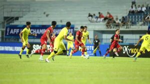 Timnas Indonesia U-23 kontra Malaysia dalam pertandingan kualifikasi grup B Piala AFF U-23 2023 di Rayong Provincial Stadium, Thailand, Jumat (18/8/2023). (Foto: PSSI)