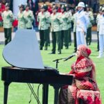 Penampilan spesial dari penyanyi Putri Ariani pada peringatan Hari Ulang Tahun (HUT) Ke-78 Kemerdekaan Republik Indonesia di Halaman Istana Merdeka, Jakarta, pada Kamis, 17 Agustus 2023.