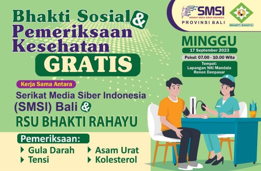 Gandeng SMSI Bali, RSU Bhakti Rahayu Gelar Cek Kesehatan Gratis di Lapangan Renon