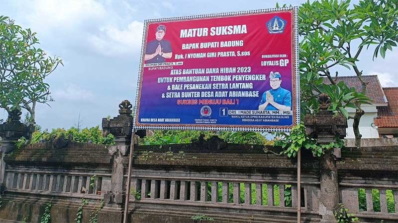 Dukungan Giri Prasta Sukses Rebut Bali 1  Muncul di Baliho Ketua DPC Partai Demokrat Badung