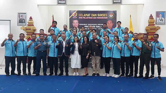 Taekwondo Bali Target Tiga Emas PON, Dari Pelantikan dan Pengukuhan TI Bali 2024 – 2028