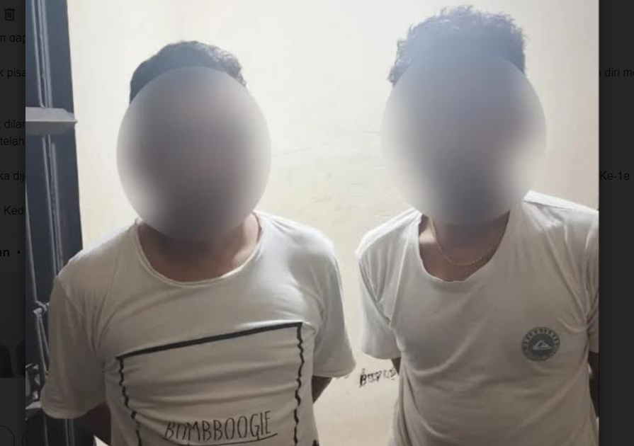 Kedua tersangka penikaman Obet.