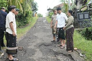 bupati jembrana tinjau jalan rusak