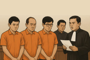 ilustrasi terdakwa pelaku pabrik narkoba