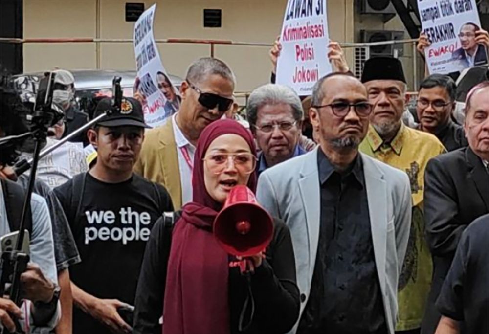 Abraham Samad memenuhi panggilan Polda Metro Jaya, Rabu (13/8/2025). (Foto: Antara)