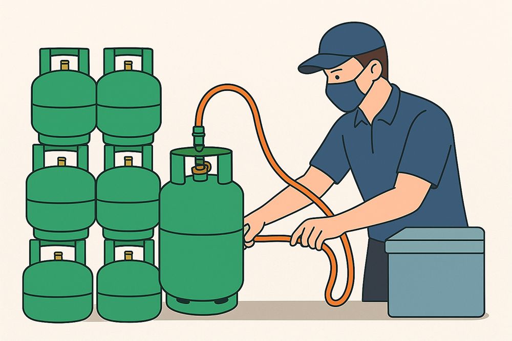 Ilustrasi mengoplos gas