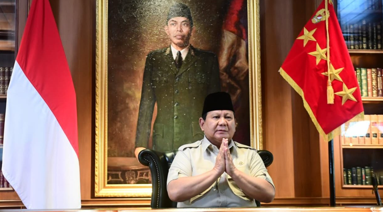 Presiden Prabowo Subianto menyampaikan keterangannya di kediaman pribadinya di Hambalang, Kabupaten Bogor, pada Jumat, 29 Agustus 2025.