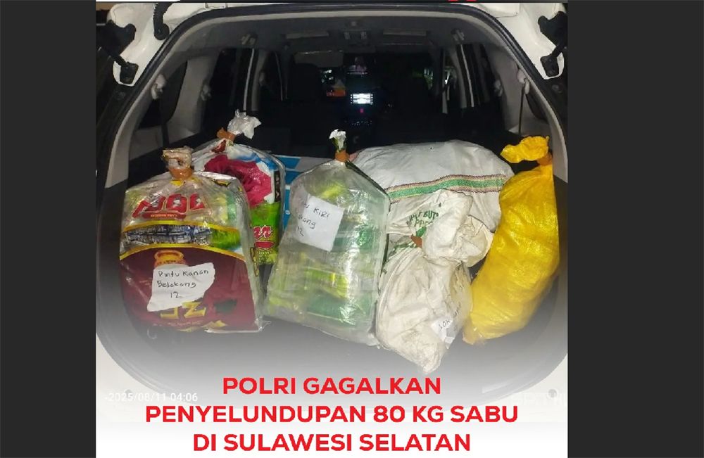 Bareskrim Polri Ungkap 80 Kilogram Sabu di Sulawesi Selatan, Dua Tersangka Ditangkap