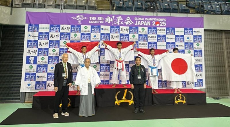 Tim Gojukai Indonesia Raih Peringkat 2 Kejuaraan Dunia Karate-Do Gojukai di Jepang