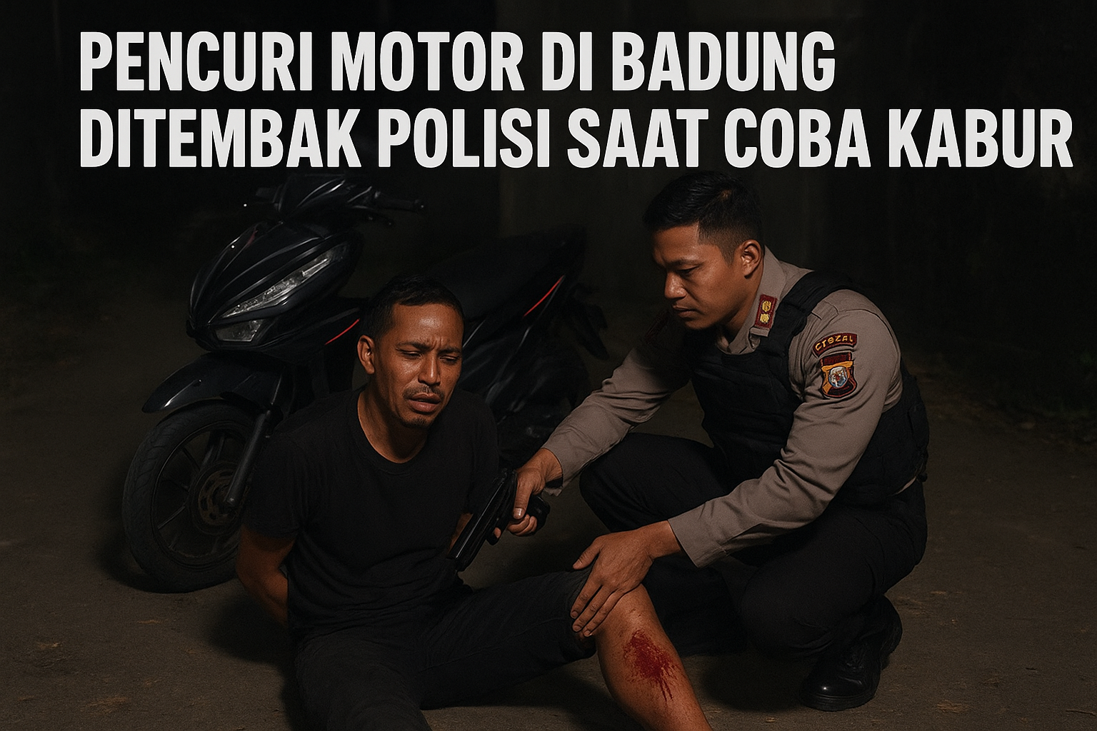 Ilustrasi pencuri ditembak kakinya