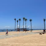 Pemanfaatan kawasan sempadan pantai oleh pengelola di kawasan Pantai Tanjung Benoa, Kabupaten Badung, Bali.