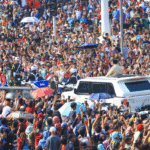 Presiden Republik Indonesia, Prabowo Subianto, berangkat menuju Lapangan Silang Monumen Nasional (Monas) untuk menghadiri Upacara Peringatan Hari Ulang Tahun (HUT) ke-80 Tentara Nasional Indonesia (TNI), pada Minggu, 5 Oktober 2025.