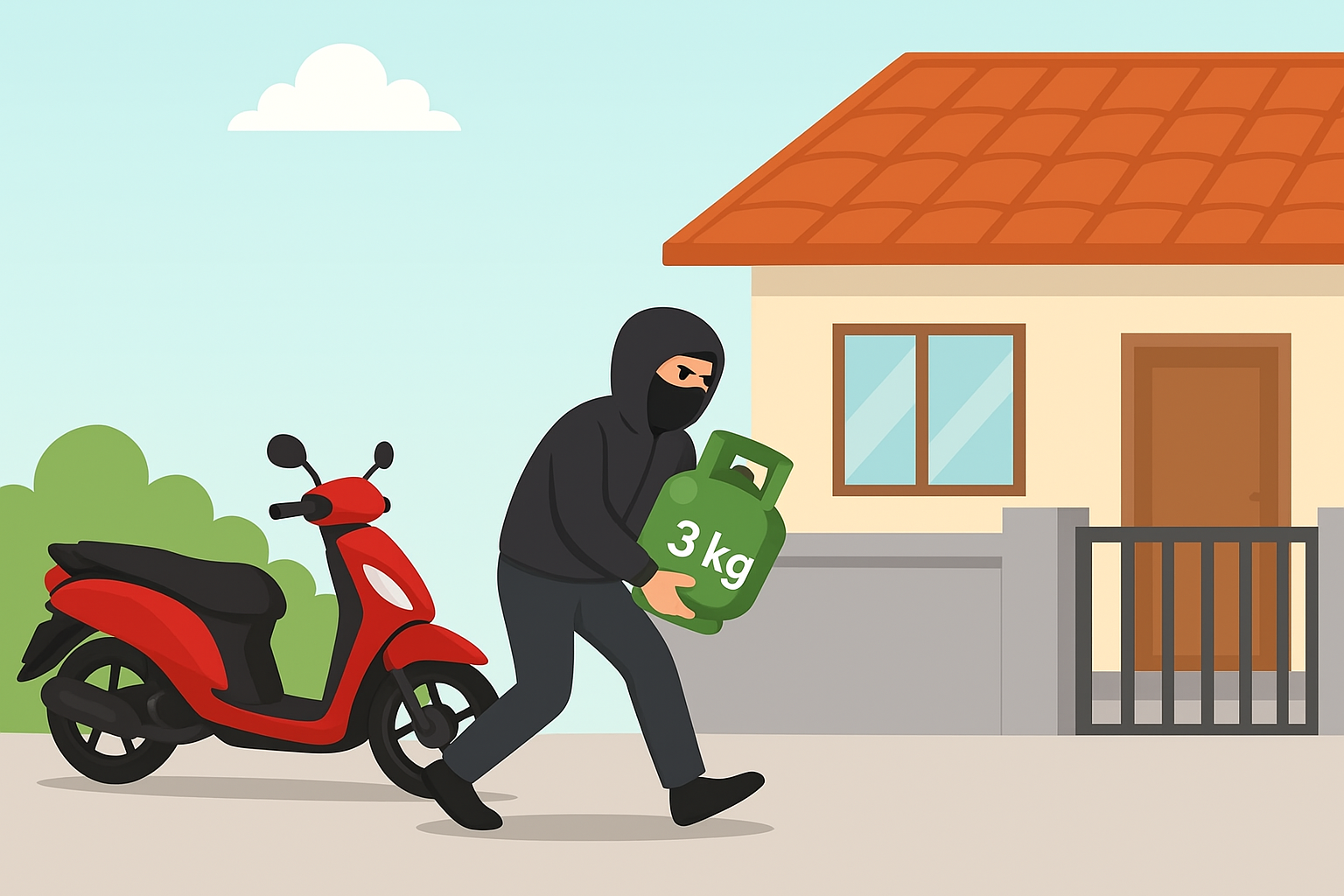 Ilustrasi pencurian tabung gas